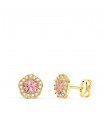 Pendientes Melody rosa oro amarillo 18K 7mm