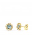 Pendientes Melody aguamarina oro amarillo 18K 7mm