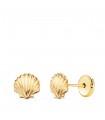 Boucles d'oreilles Or 18K Coquillage 6mm