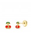 Clous d'oreilles cerises or 18K 5mm