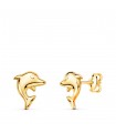 Boucles d'oreilles dauphin or jaune 18K 8mm