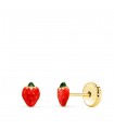 Clous d'oreilles fraises 5,5 mm or jaune 18 K