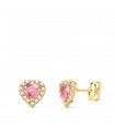 Puces d'oreilles Niba rose or jaune 18K 7mm