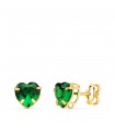 Orecchini cuore verde oro 18kt 6mm