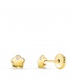 Pendientes Flor Circonita Oro Amarillo 18 K 5 mm