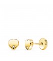 Orecchini oro giallo 18kt 5mm Cuore zircone