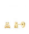 Clous d'oreilles ours bébé Or Jaune 18K