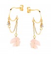 Orecchini Oro 18kt Wanda quarzo rosa