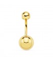 Piercing all'ombelico oro giallo 18kt palline