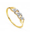 Anillo Cadena Oro Bicolor 18K