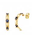 Boucles d'oreilles Citadelle Or 18K pierres bleues