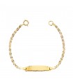 Bracciale targhetta Bimbi 11,5 cm Maglia diamantata oro 18 Kt