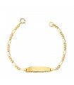 Bracciale targhetta Bimbi 12 cm Figaro oro 18 Kt