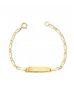 Bracciale targhetta Bimbi 12 cm alternata oro 18 Kt