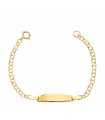 Bracciale targhetta Bimbi 11,5 cm Doppia maglia oro 18 Kt