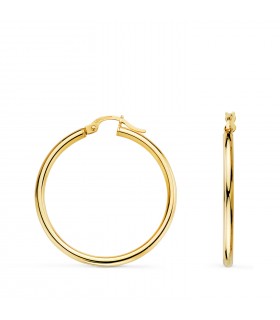 Pendientes aros para mujer en oro amarillo 18 kilates.