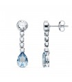 Boucles d'oreilles mariée Symphonia Or blanc 18K bleue