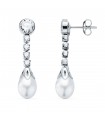 Boucles d'oreilles Mariage Harmony Or Blanc 18K Perle