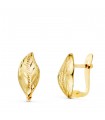 Pendientes Lapidados Hoja Oro 18K