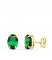 Boucles d'oreilles ovale vert Or 18K 7mm