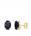 Boucles d'oreilles ovale bleu Or 18K 7mm