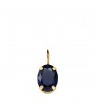 Pendentif ovale bleu Or 18K 7mm