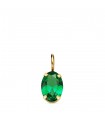 Colgante oval verde Oro 18K 7mm