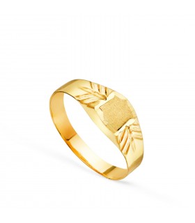 Sello Hikari oro amarillo 18 kilates. Sellos para bebé y anillos para el dedo meñique de mujer.