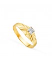 Anello chevalier Reika Oro 18Kt zircone