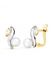 Boucles d'oreilles Communion Leire Or bicolore 18K