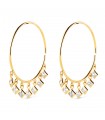 Pendientes Aros Zircon rombo Oro 18K 20mm