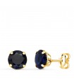 Boucles d'oreilles zircone bleue Or 18K 6mm