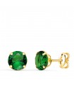 Boucles d'oreilles zircone verte Or 18K 6mm