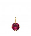 Pendentif zircone rouge Or 18K 6mm