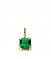 Pendentif carré vert Or 18K 6mm