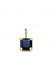 Pendentif carré bleu Or 18K 6mm