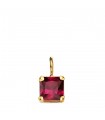 Pendentif carré rouge Or 18K 6mm