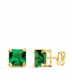 Boucles d'oreilles carré vert Or 18K 6mm