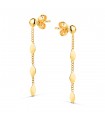 Boucles d'oreilles longues pastilles or 18K