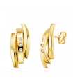 Boucles d'oreilles Bandes Rhodes Or jaune 18K