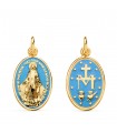 Médaille Miraculeuse 18K Émail bleu 20mm