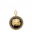 Medaglia Medusa smalto nero 18Kt 20mm