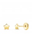 Pendientes Bebé Estrella Lisos Oro 18 K 4,5 MM