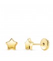 Pendientes Estrella Lisos Oro 18 K 5,5 mm