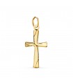 Pendentif Croix godronné Or 18K 21mm