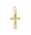 Pendentif Croix en or godronné 18K 20mm