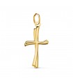 Pendentif Croix Or 18 K Godronné 21 mm