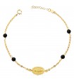 Bracciale Medaglia Miracolosa Oro 18kt sfere nere