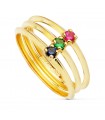 Anello fascia multicolore oro giallo 18kt