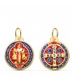 Médaille Laque Saint Benoit Or 18 K 20 mm